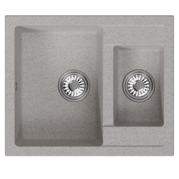 Мойка MIXLINE ML-GM21 двухчашевая, серая (310), 600*500*190мм (552014)