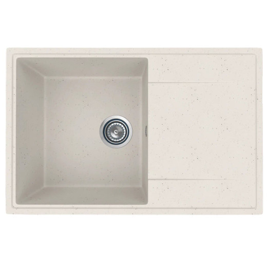 Мойкa MIXLINE МЛ-ГМУ07 (ML-GMU07) УЛЬТРА с крылом, белый камень, 735*475 мм (глуб. чаши 175) (556733)