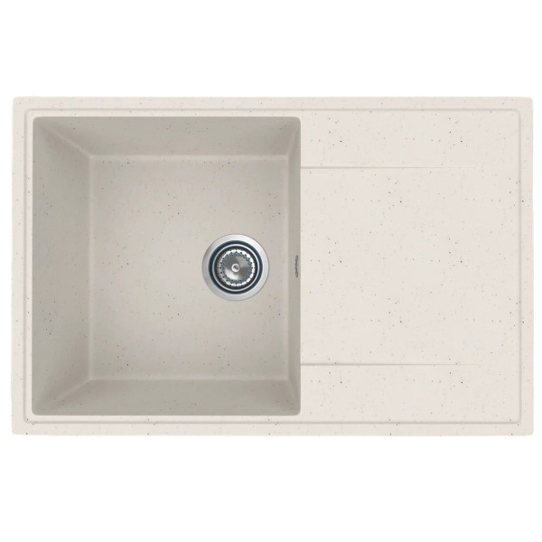 Мойкa MIXLINE МЛ-ГМУ07 (ML-GMU07) УЛЬТРА с крылом, белый камень, 735*475 мм (глуб. чаши 175) (556733)