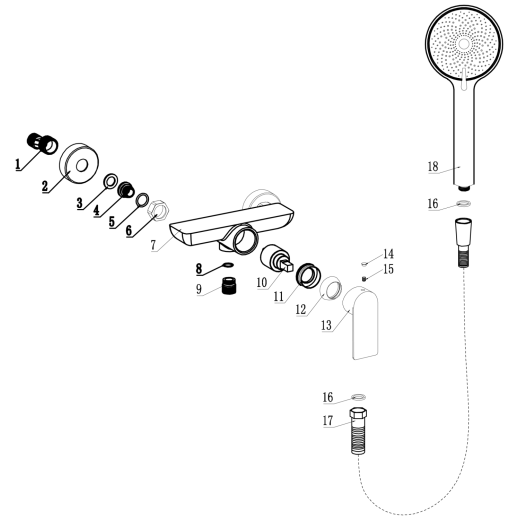 Смеситель для душа Fmark (FS8802Q)