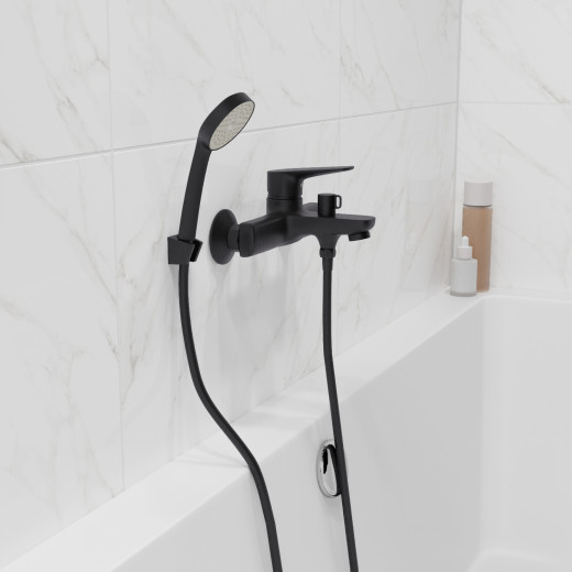 Смеситель для ванны 35k MIXLINE МЛ14-01 (ML14-01BL) ЧЕРНЫЙ (556603)
