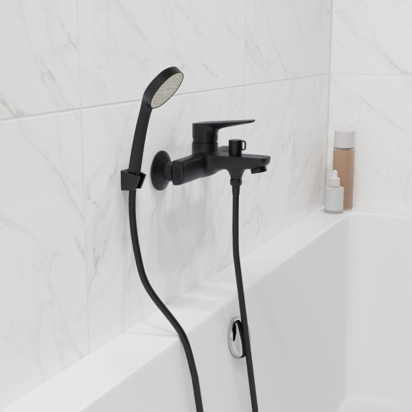 Смеситель для ванны 35k MIXLINE МЛ14-01 (ML14-01BL) ЧЕРНЫЙ (556603)