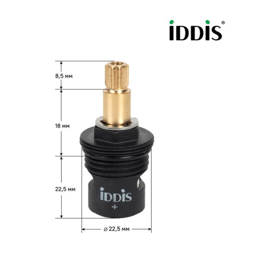 Кран-букса для смесителя IDDIS Optima Home керамика, пластик, 90°, 20 зубцов, G1/2