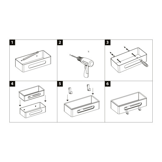Полка для душа прямая Lemark SHELF LINE из нерж. стали с крючками, графит/вставка-пластик графит (9776045)