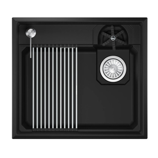 Кухонная мойка GRANULA KITCHEN SPACE RINZER кварц (5807R, ЧЕРНЫЙ)