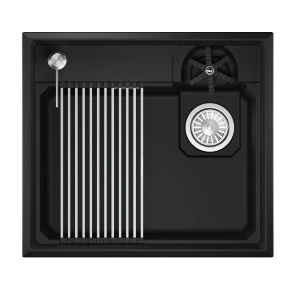Кухонная мойка GRANULA KITCHEN SPACE RINZER кварц (5807R, ЧЕРНЫЙ)