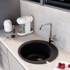 Мойкa MIXLINE ML-GM13 круглая ультра-черная (344) 495мм (глуб. чаши 200) NEW (551898)
