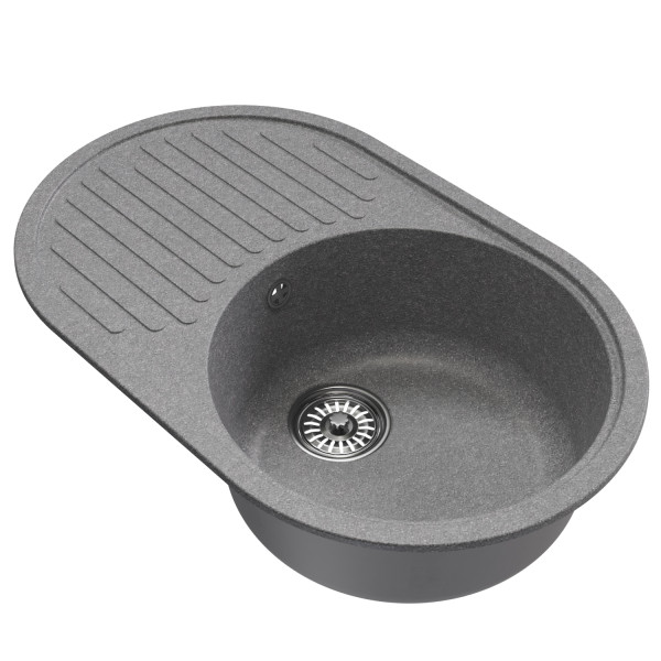 Мойка MIXLINE ML-GM16 овальная с крылом графит (342) 730*460*180мм NEW (551932)