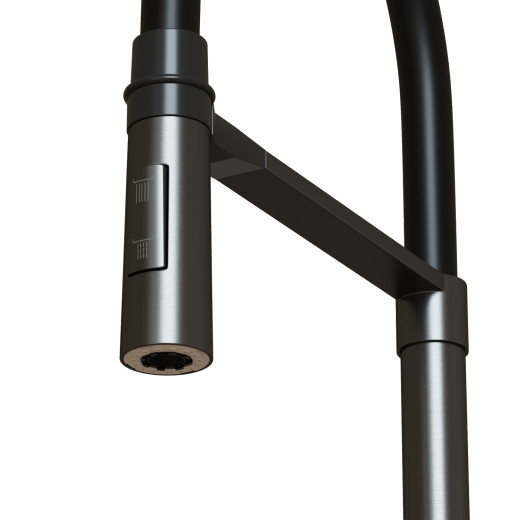 Смеситель для кухни 35k MIXLINE МЛНС-0402Г (MLSS-0402BL)черн.гиб. изл магнит, п/гайку ЧЕРНЫЙ ГРАФИТ (556021)