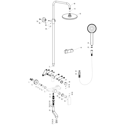 Душевая стойка Fmark (FS8845Q)