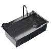Кухонная мойка 75х46 вып 3 1/2 MIXLINE PRO 21,5см с сиф.ч.граф+доз+смесит+кол+д/р+о/с (552104)