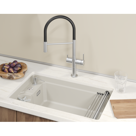 Кухонная мойка GRANULA KITCHEN SPACE RINZER кварц (7309RU, КРЕМАН)
