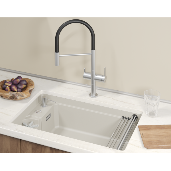 Кухонная мойка GRANULA KITCHEN SPACE RINZER кварц (7309RU, КРЕМАН)