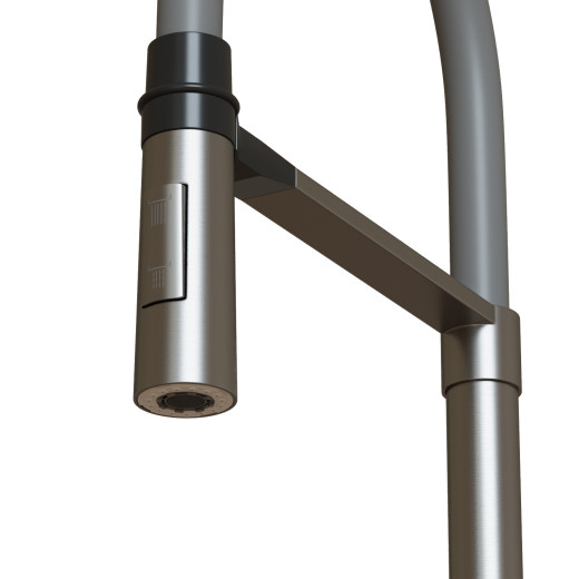 Смеситель для кухни 35k MIXLINE МЛНС-0402 (MLSS-0402) серый гибкий излив магнит, п/гайку САТИН (556018)
