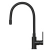 Смеситель для кухни 35k MIXLINE ML23-097 "Round Black" гибкий излив боковая ручка (553222)