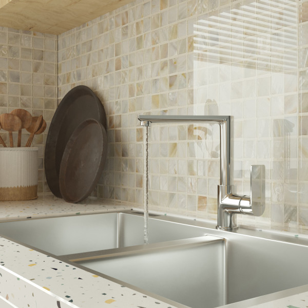 Смеситель для кухни 35k MIXLINE ML26-032 "Life" высокий излив боковая ручка (550759)