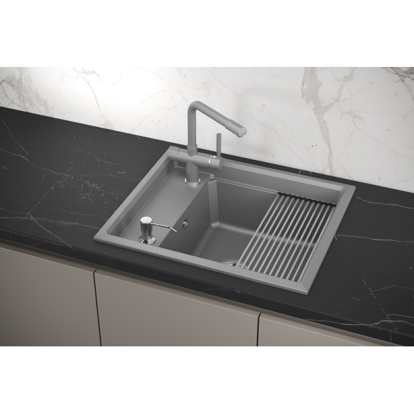 Кухонная мойка GRANULA Kitchen Space (6004, АЛЮМИНИУМ)