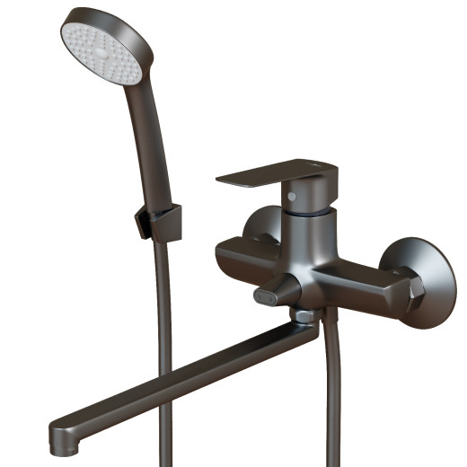 Смеситель для ванны и раковины 35k MIXLINE МЛ15-02 (ML15-02GR) ГРАФИТ (556669)