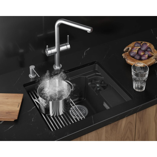 Кухонная мойка GRANULA KITCHEN SPACE RINZER кварц (5505RU, ЧЁРНЫЙ)
