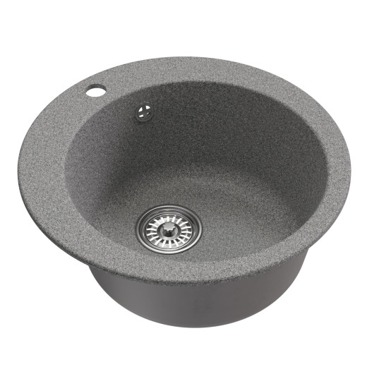 Мойкa MIXLINE ML-GM13 круглая  темно-серая (309) 495мм (глуб. чаши 200) NEW (551891)