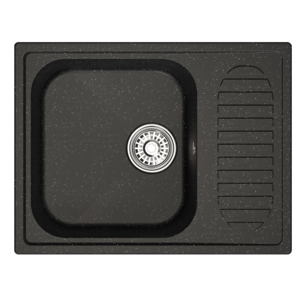 Мойка MIXLINE ML-GM18 с крылом черная (308) 640*490*190мм NEW (551970)