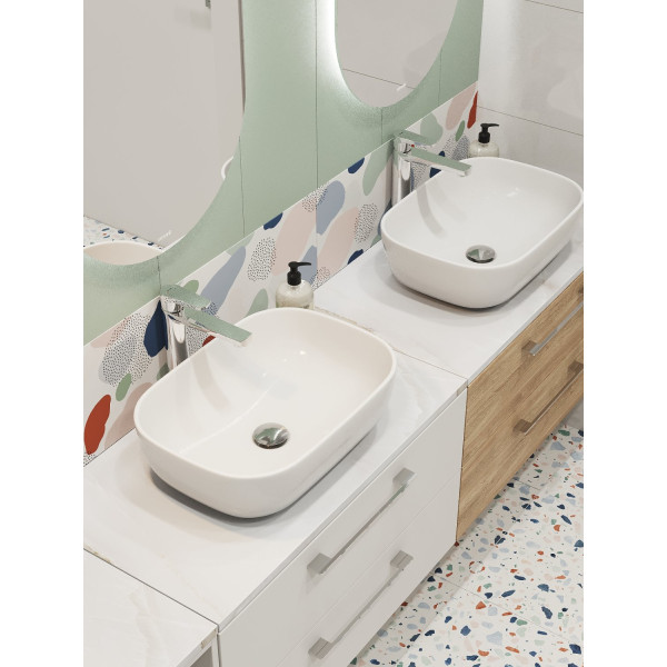 Столешница Cersanit STONE из керамогранита Aura 80x45x2 светло-серый сатиновый (63854)