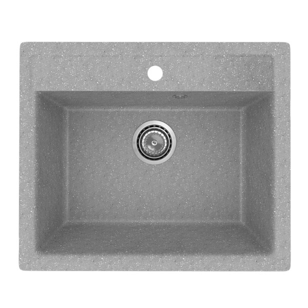 Мойкa MIXLINE МЛ-ГМУ04 (ML-GMU04) УЛЬТРА прямоугольная, серый камень, 565*495 мм (глуб. чаши 175) (556723)