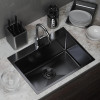 Мойка MIXLINE настольный монтаж 60х45 (3,0) вып 3 1/2, 22см с сифоном черный графит PRO (547236)