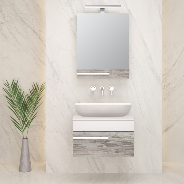 Тумба Runo Вудлайн 65 подвесная под накладной умывальник Moduo Square 50/Moduo Leaf 55 (00-00001009)