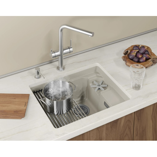 Кухонная мойка GRANULA KITCHEN SPACE RINZER кварц (5505RU, КРЕМАН)