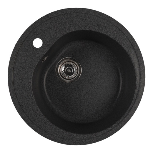 Мойкa MIXLINE МЛ-ГМС102 (ML-GMS102) СТАНДАРТ круглая, черный (308), 500 мм (глуб. чаши 170) (558086)