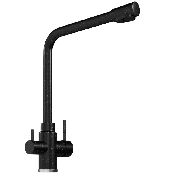 Смеситель для кухни MIXLINE ML-GS13 35к (308) черный с вых. для питьевого фильтра (550667)