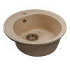 Мойкa MIXLINE МЛ-ГМС102 (ML-GMS102) СТАНДАРТ круглая, песочный (302), 500 мм (глуб. чаши 170) (558087)