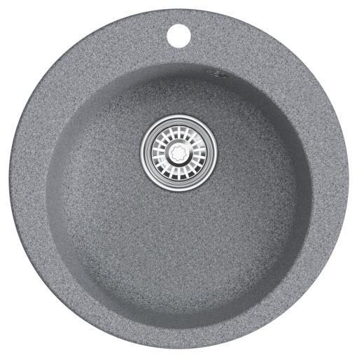 Мойкa MIXLINE ML-GM13 круглая  темно-серая (309) 495мм (глуб. чаши 200) NEW (551891)