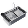 Кухонная мойка 75х46 вып 3 1/2 MIXLINE PRO 21,5см с сиф.сатин+доз+смесит+кол+д/р+о/с (552103)
