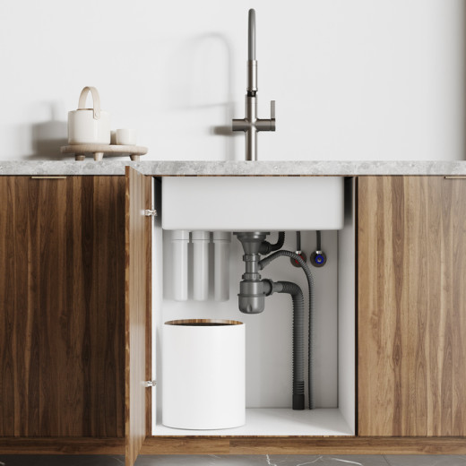 Сифон бутылочный IDDIS Optima Home 3.1/2x40мм, с выпуском, гофротрубой, отводом и переливом (900CVG1P10VD)