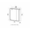 Зеркало шкаф MIXLINE 700*800 (ШВ) 2 створки, левый, сенсорный выкл, светодиодная подсветка ВИКТОРИЯ (547259)
