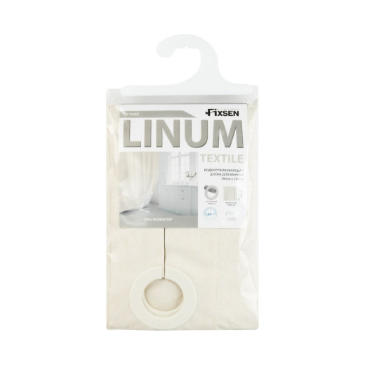 Шторка для ванной бежевая Fixsen Linum (FX-1535A)