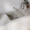 Мойкa MIXLINE МЛ-ГМУ05 (ML-GMU05) УЛЬТРА с крылом, серый камень, 575*495 мм (глуб. чаши 190) (556726)