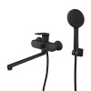Смеситель для ванны с длинным поворотным изливом RUSH Невис (Nevis) (NE1735-51Black)