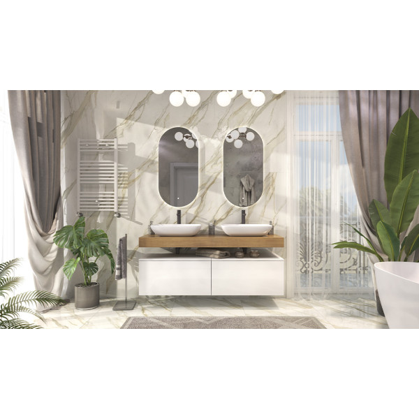 Тумба подвесная Velvex Unit 80, выс. 40, выдв. ящик, внутр. ящик, белый лед (tp.UNI.80.2Y белый глянец)
