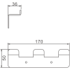 Планка с 3-мя крючками BELZ цвет: белый (B9003-8)
