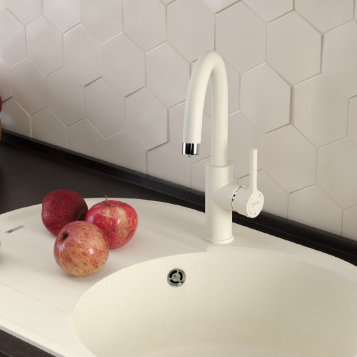Смеситель для кухни Lemark COMFORT с подключением к фильтру питьевой воды, цвет: жасмин (LM3073PJS)