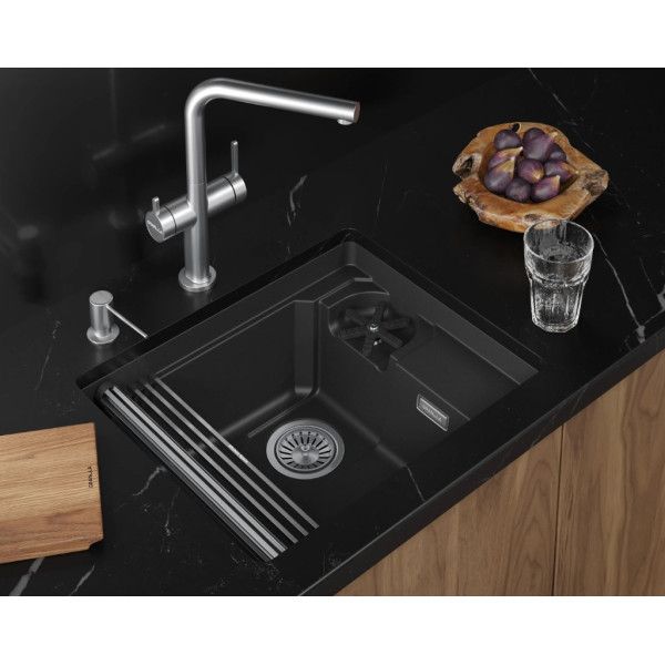 Кухонная мойка GRANULA KITCHEN SPACE RINZER кварц (5505RU, ЧЁРНЫЙ)