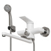 Смеситель для ванны и раковины MIXLINE ML41-02 "Swan White" 35k белый/хром (553910)