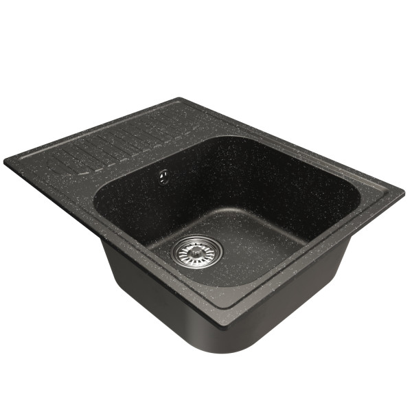 Мойка MIXLINE ML-GM18 с крылом черная (308) 640*490*190мм NEW (551970)