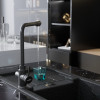 Смеситель для кухни MIXLINE ML-GS13 35к (343) антрацит с вых. для питьевого фильтра (550674)