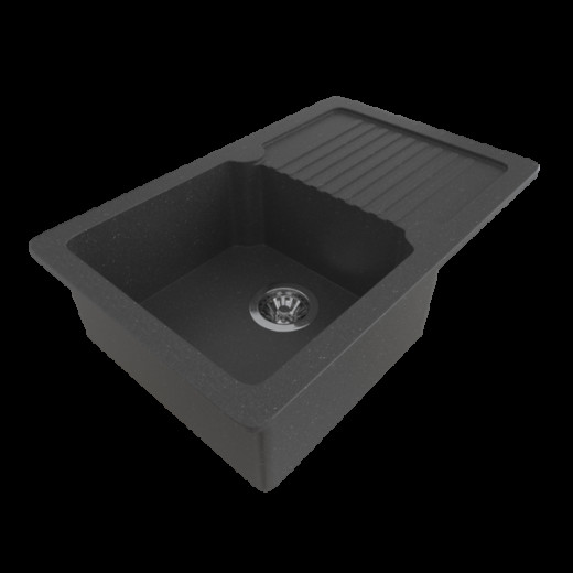 Мойка MIXLINE ML-GMS24 СТАНДАРТ с крылом, черный (308), 765*490*200мм (554875)