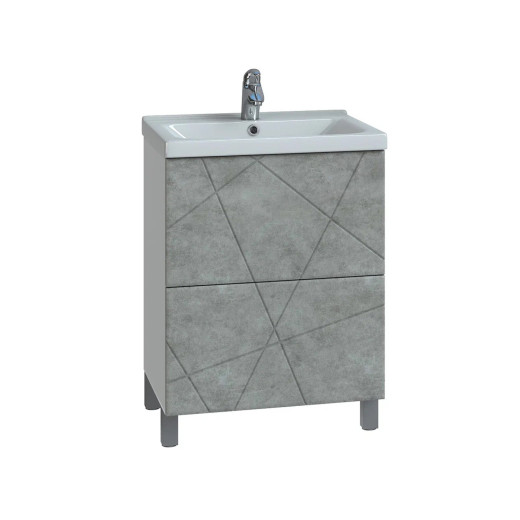 Тумба VIGO Geometry 600-0-2 бетон под раковину 4640021060773 (Фостер) (tn.bsf.GEO.FOS.60.2Y бетон)