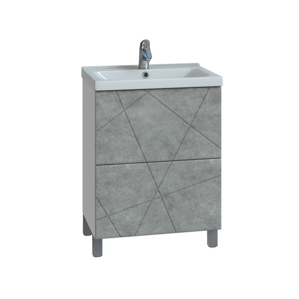 Тумба VIGO Geometry 600-0-2 бетон под раковину 4640021060773 (Фостер) (tn.bsf.GEO.FOS.60.2Y бетон)